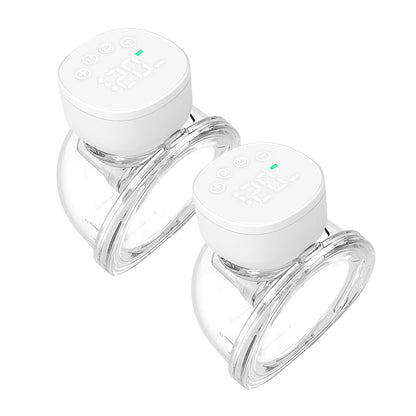 2Pcs Wearable Breast Pum Hands Free Electric Breast Pump Silent Invisible Breast Pump 3 Modes 9 Levels of Suction 180ML Capacity