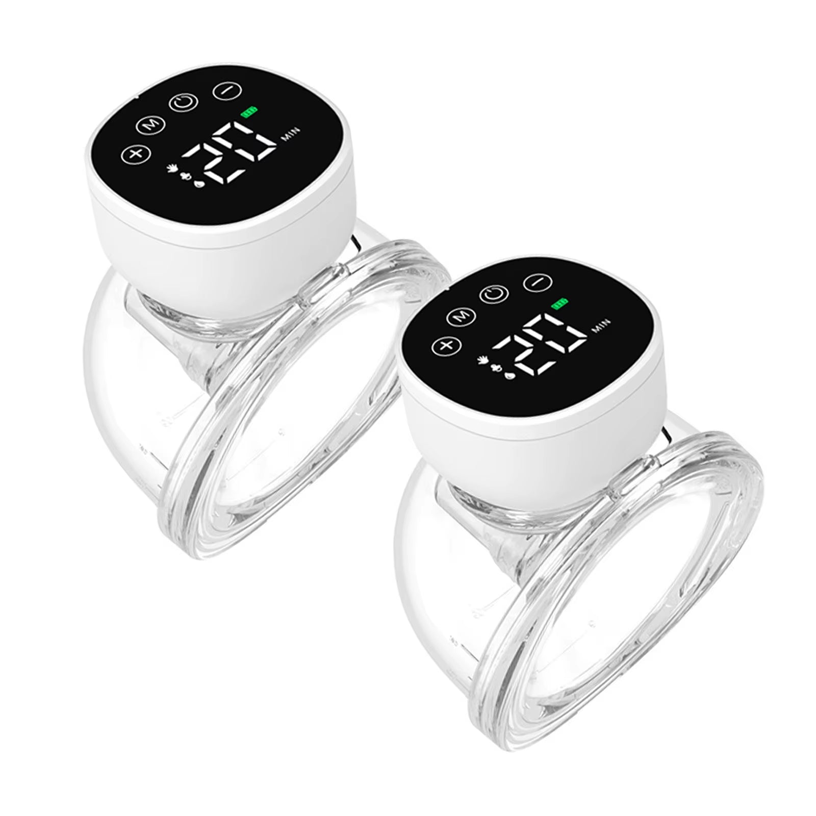 2Pcs Wearable Breast Pum Hands Free Electric Breast Pump Silent Invisible Breast Pump 3 Modes 9 Levels of Suction 180ML Capacity