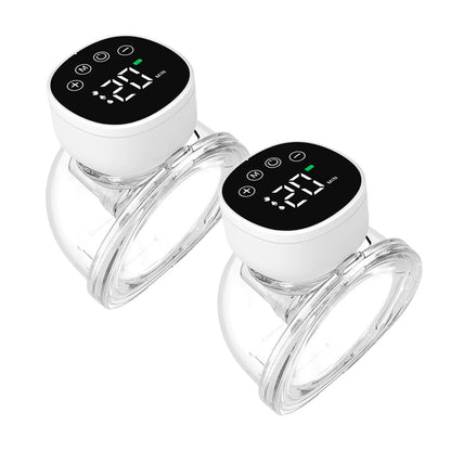 2Pcs Wearable Breast Pum Hands Free Electric Breast Pump Silent Invisible Breast Pump 3 Modes 9 Levels of Suction 180ML Capacity